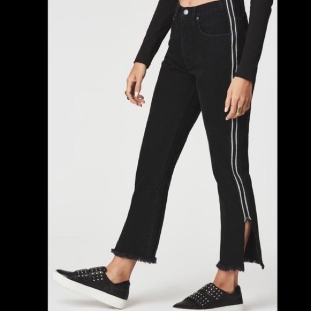 Black Carmar Jeans with Reflective Side Zipper